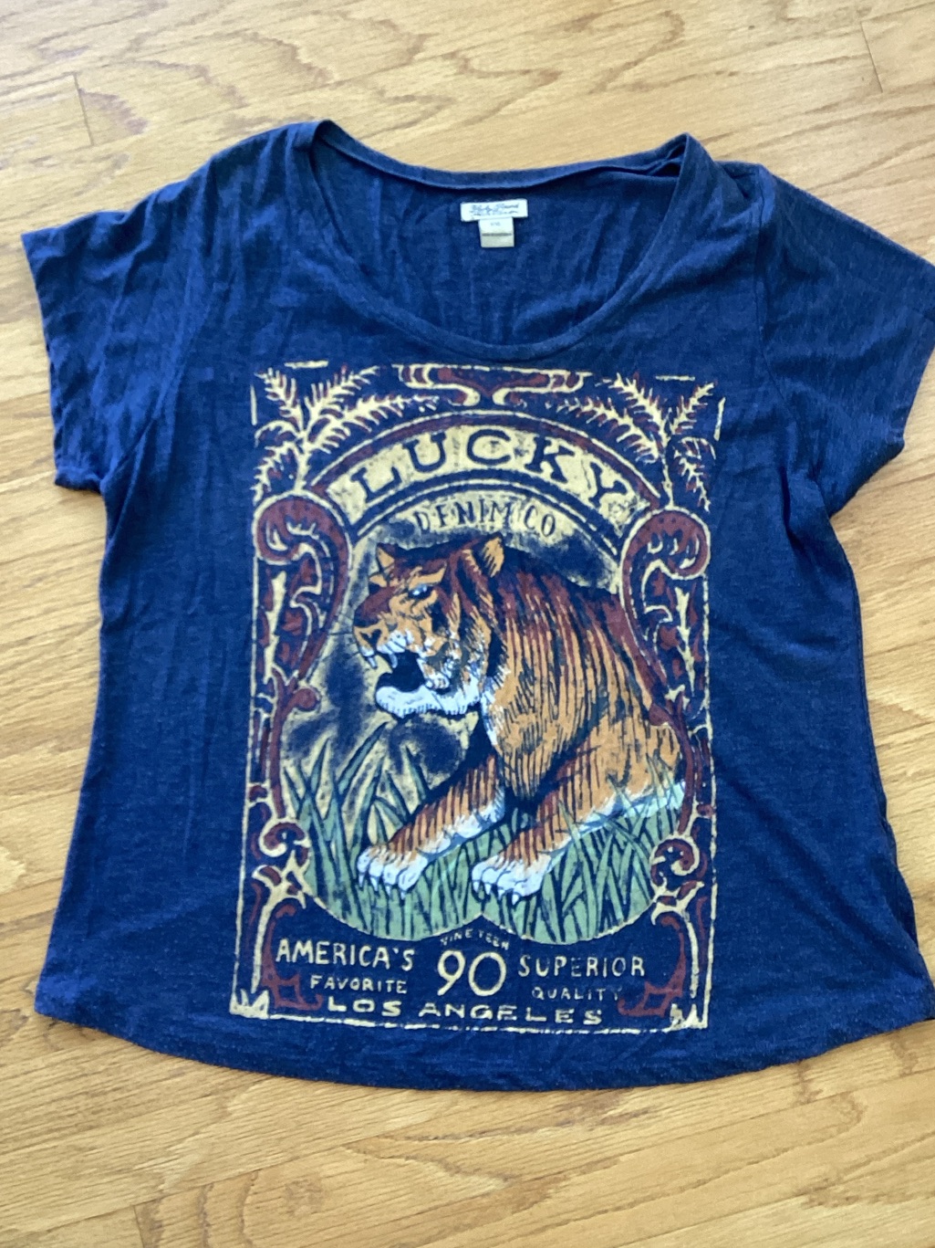 Lucky Brand Grey Graphic Tiger Tee